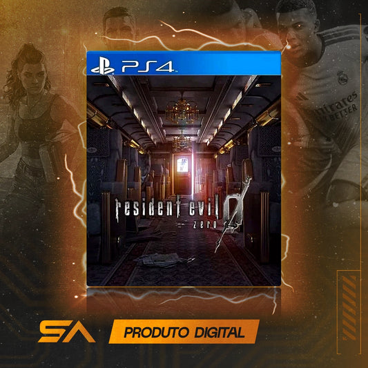 Capa oficial do jogo Resident Evil 0 para PS4 em Mídia Digital