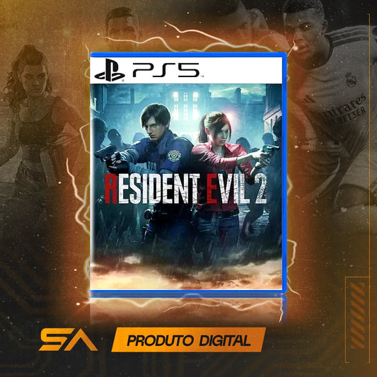 Capa oficial do jogo Resident Evil 2 para PS5 em Mídia Digital