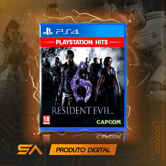 Capa oficial do jogo Resident Evil 6 para PS4 em Mídia Digital
