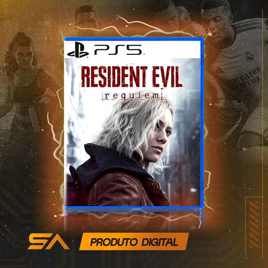 Capa oficial do jogo Resident Evil Requiem para PS5 em Mídia Digital