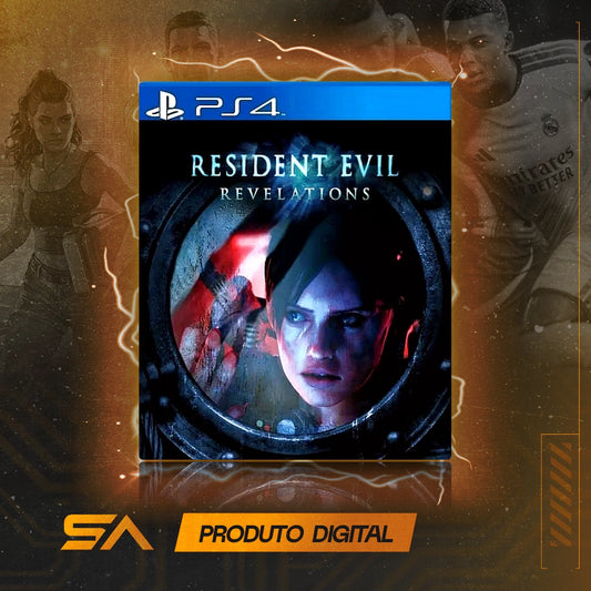 Capa oficial do jogo Resident Evil Revelations para PS4 em Mídia Digital