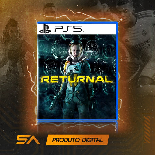 Capa oficial do jogo Returnal para PS5 em Mídia Digital
