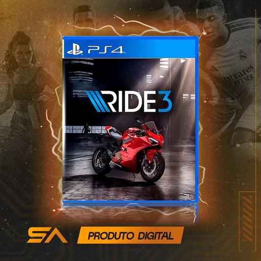 Capa oficial do jogo Ride 3 para PS4 em Mídia Digital