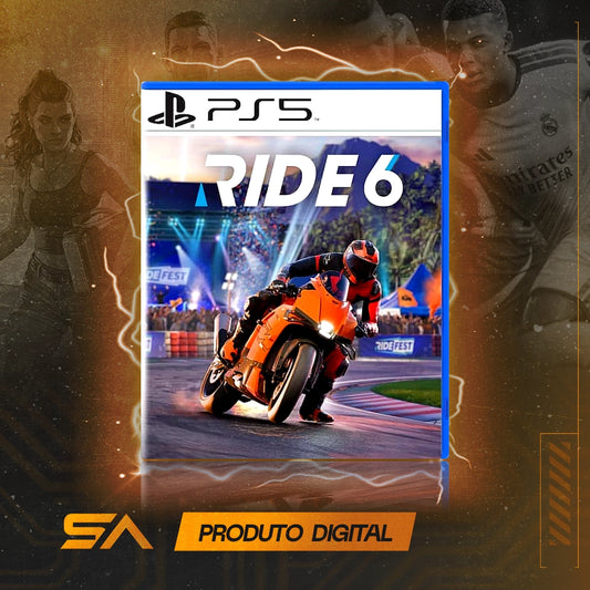 Capa oficial do jogo Ride 6 para PS5 em Mídia Digital
