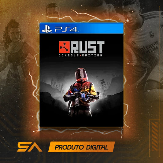 Capa oficial do jogo Rust Console Edition para PS4 em Mídia Digital