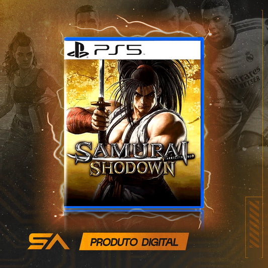 Capa oficial do jogo Samurai Shodown para PS5 em Mídia Digital
