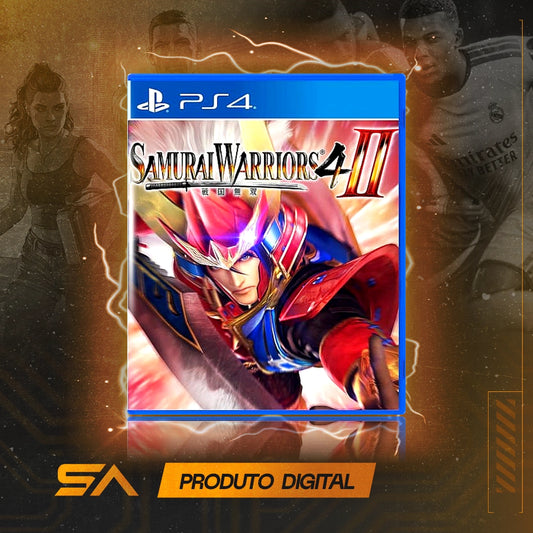 Capa oficial do jogo Samurai Warriors 4 II para PS4 em Mídia Digital