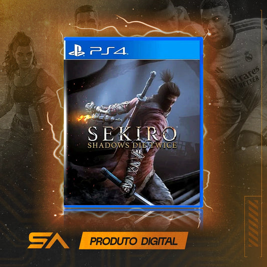 Capa oficial do jogo Sekiro Shadows Die Twice para PS4 em Mídia Digital