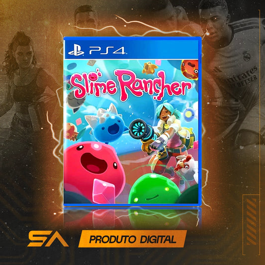 Capa oficial do jogo Slime Rancher para PS4 em Mídia Digital