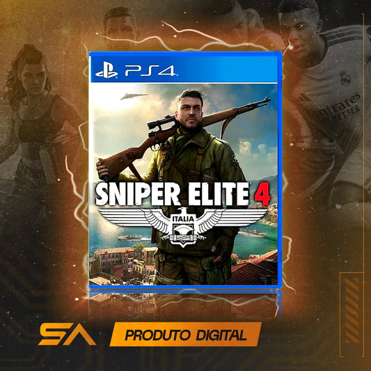 Capa oficial do jogo Sniper Elite 4 para PS4 em Mídia Digital