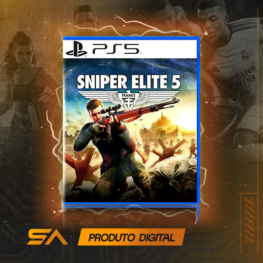 Capa oficial do jogo Sniper Elite 5 para PS5 em Mídia Digital