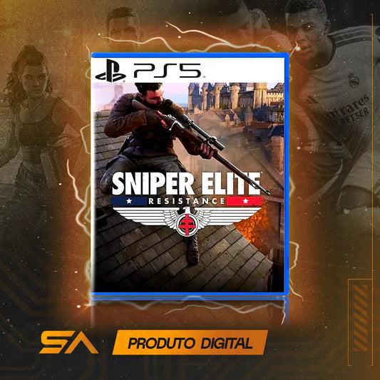 Capa oficial do jogo Sniper Elite Resistance para PS5 em Mídia Digital