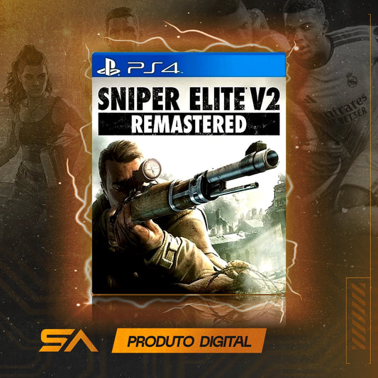 Capa oficial do jogo Sniper Elite V2 Remastered para PS4 em Mídia Digital