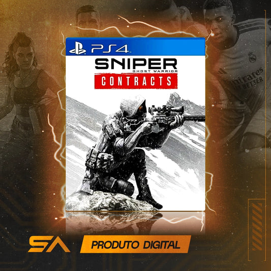 Capa oficial do jogo Sniper Ghost Warrior Contracts para PS4 em Mídia Digital