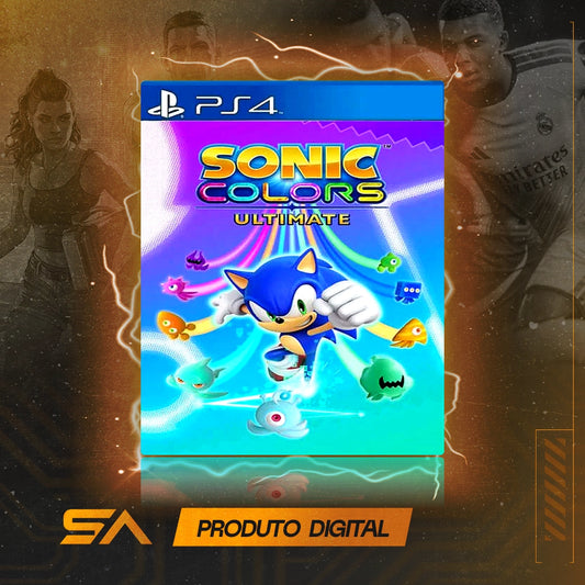 Capa oficial do jogo Sonic Colors Ultimate para PS4 em Mídia Digital