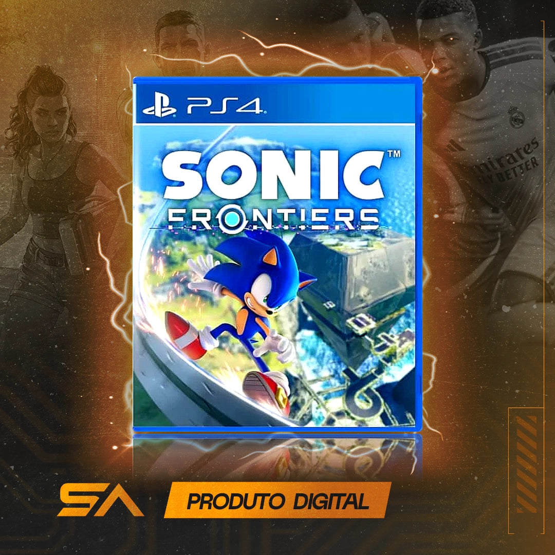 Capa oficial do jogo Sonic Frontiers para PS4 em Mídia Digital