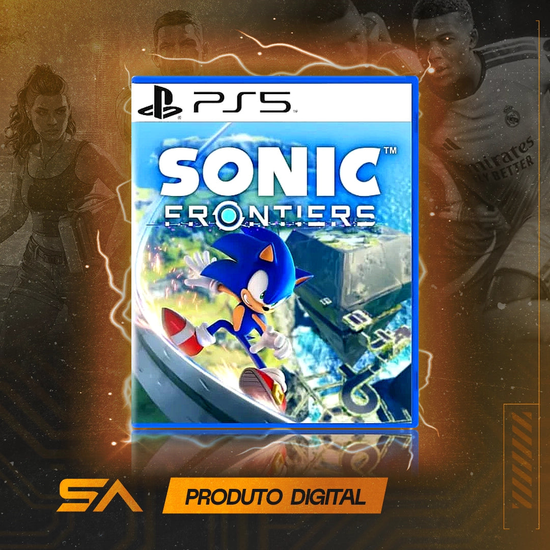 Capa oficial do jogo Sonic Frontiers para PS5 em Mídia Digital