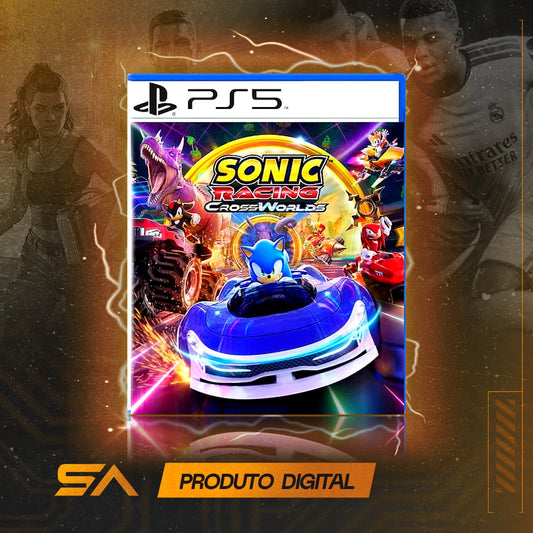 Capa oficial do jogo Sonic Racing: Crossworlds para PS5 em Mídia Digital