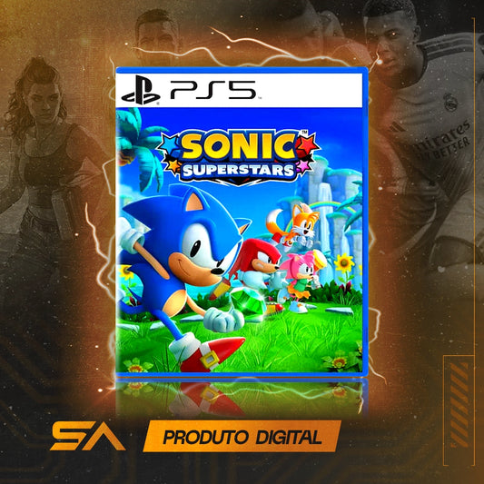 Capa oficial do jogo Sonic Superstars para PS5 em Mídia Digital