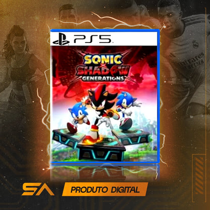 Capa oficial do jogo Sonic X Shadow Generations para PS5 em Mídia Digital