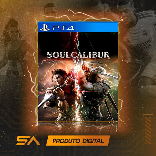Capa oficial do jogo Soulcalibur VI para PS4 em Mídia Digital