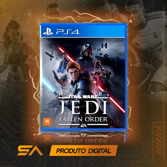 Capa oficial do jogo Star Wars Jedi Fallen Order para PS4 em Mídia Digital