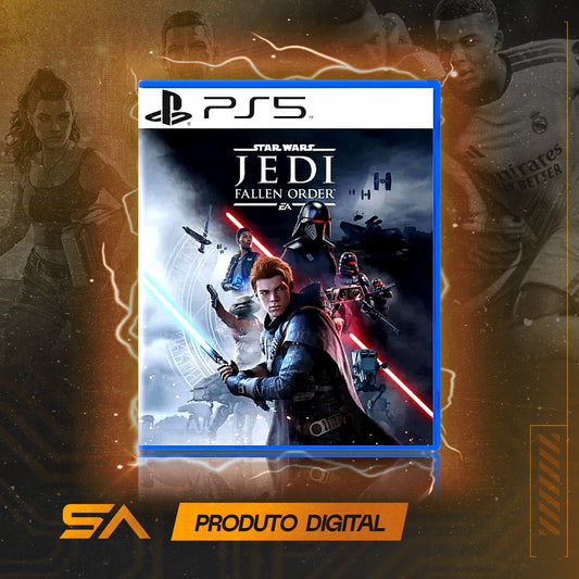 Capa oficial do jogo Star Wars Jedi Fallen Order para PS5 em Mídia Digital