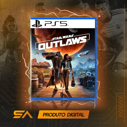 Capa oficial do jogo Star Wars Outlaws para PS5 em Mídia Digital