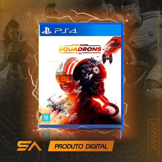 Capa oficial do jogo Star Wars Squadrons para PS4 em Mídia Digital