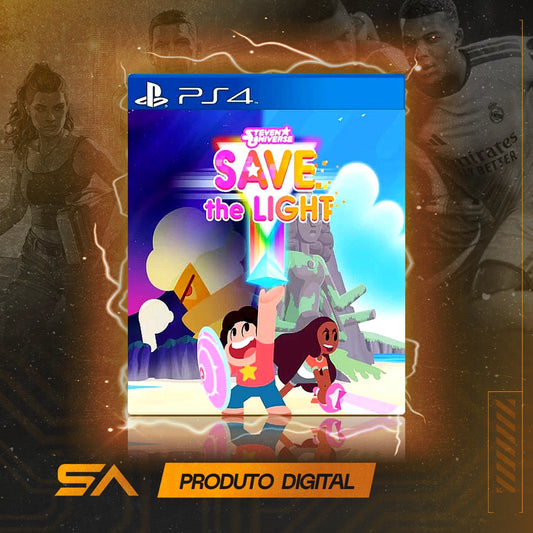 Capa oficial do jogo Steven Universe: Salva A Luz para PS4 em Mídia Digital