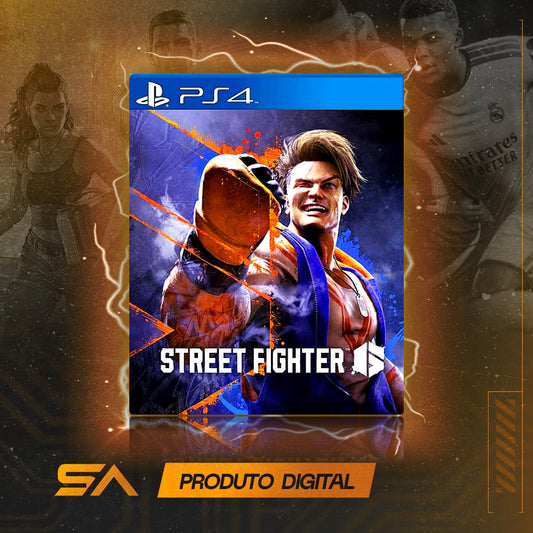 Capa oficial do jogo Street Fighter 6 para PS4 em Mídia Digital