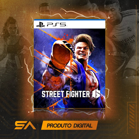 Capa oficial do jogo Street Fighter 6 para PS5 em Mídia Digital