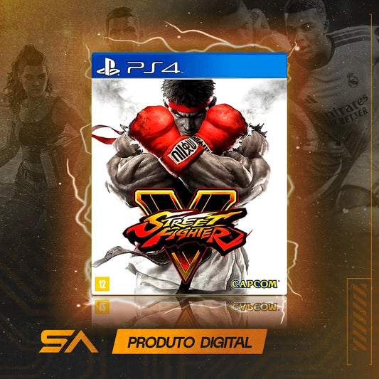 Capa oficial do jogo Street Fighter V para PS4 em Mídia Digital