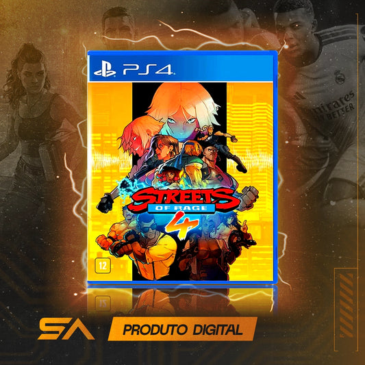 Capa oficial do jogo Streets of Rage 4 para PS4 em Mídia Digital