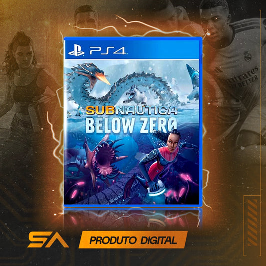 Capa oficial do jogo Subnautica Below Zero para PS4 em Mídia Digital