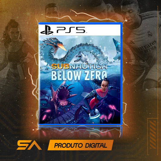 Capa oficial do jogo Subnautica Below Zero para PS5 em Mídia Digital