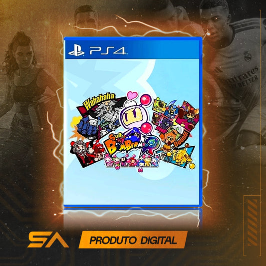 Capa oficial do jogo Super Bomberman R para PS4 em Mídia Digital
