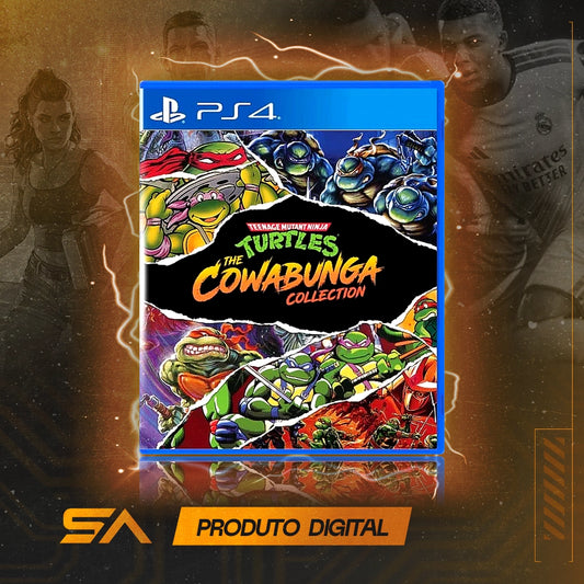 Capa oficial do jogo Teenage Mutant Ninja Turtles: The Cowabunga Collection para PS4 em Mídia Digital