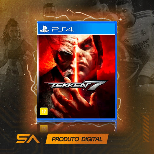 Capa oficial do jogo Tekken 7 para PS4 em Mídia Digital
