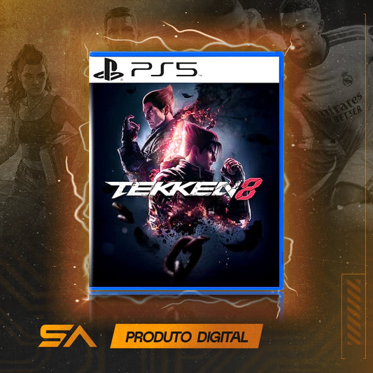 Capa oficial do jogo Tekken 8 para PS5 em Mídia Digital