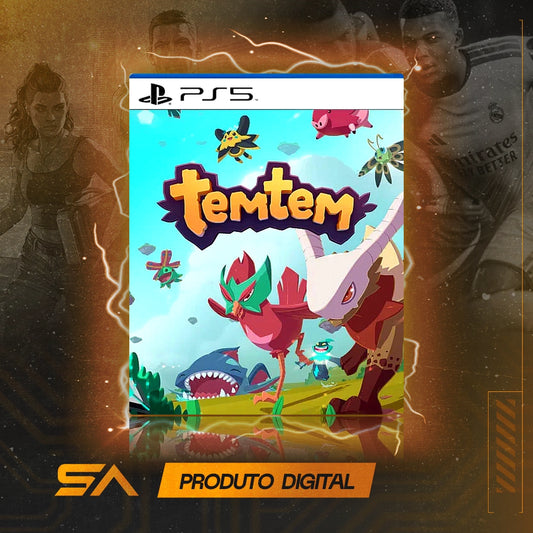 Capa oficial do jogo Temtem para PS5 em Mídia Digital
