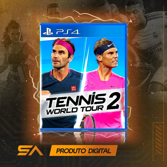 Capa oficial do jogo Tennis World Tour 2 para PS4 em Mídia Digital