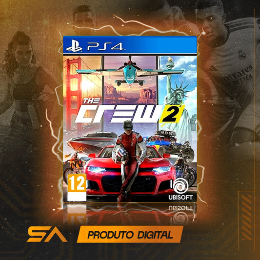 Capa oficial do jogo The Crew 2 para PS4 em Mídia Digital