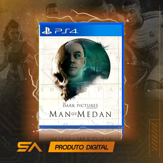 Capa oficial do jogo The Dark Pictures Anthology Man of Medan para PS4 em Mídia Digital