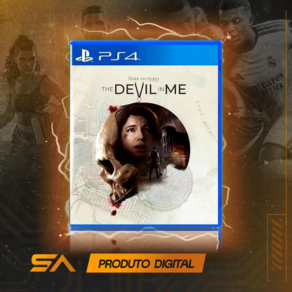Capa oficial do jogo The Dark Pictures Anthology: The Devil in Me para PS4 em Mídia Digital