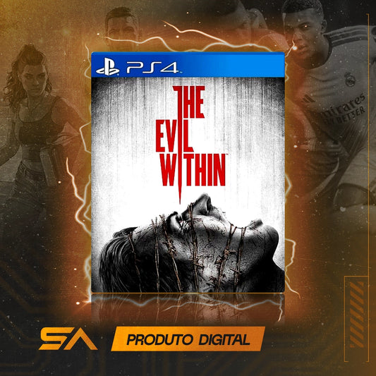 Capa oficial do jogo The Evil Within para PS4 em Mídia Digital