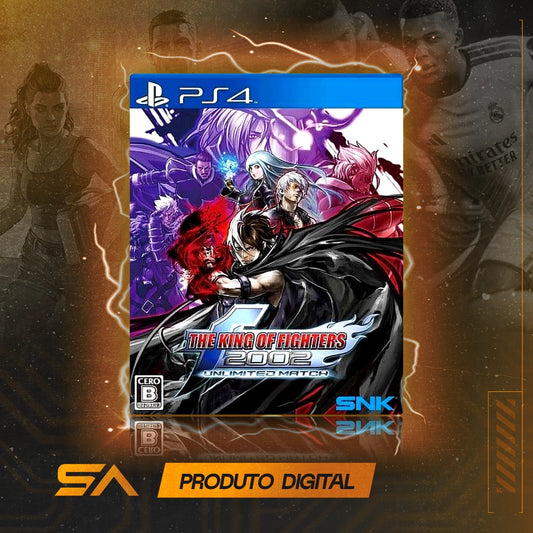 Capa oficial do jogo The King of Fighters 2002 Unlimited Match para PS4 em Mídia Digital