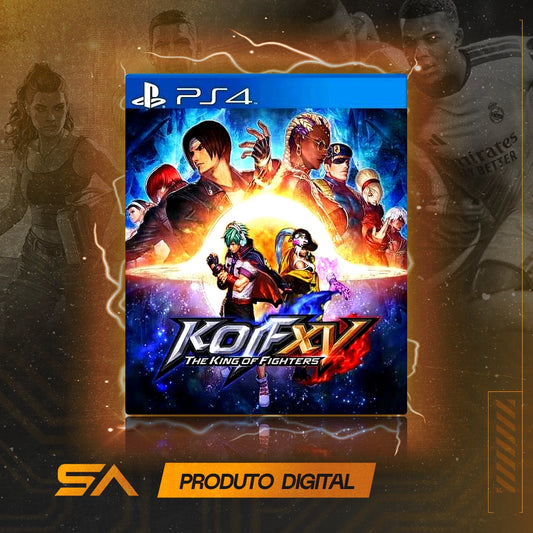 Capa oficial do jogo The King of Fighters XV Standard Edition para PS4 em Mídia Digital