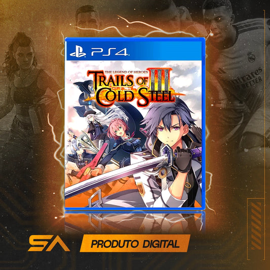 Capa oficial do jogo The Legend of Heroes Trails of Cold Steel III para PS4 em Mídia Digital