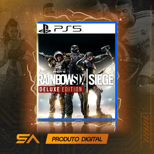Capa oficial do jogo Tom Clancy's Rainbow Six Siege - Deluxe Edition para PS5 em Mídia Digital